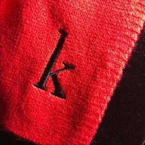 Cute red initial scarf